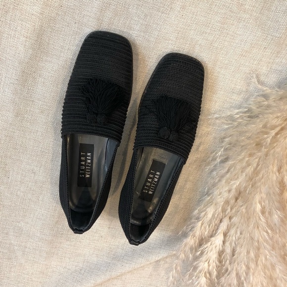 Stuart Weitzman / Black Ribbed Tassel Loafer / 6.5 - Picture 5 of 8